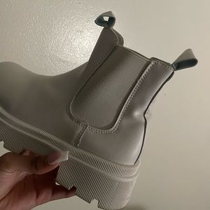 Chunky white boots